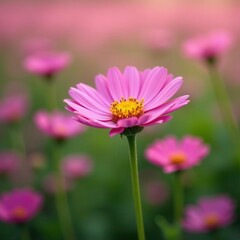 Obraz premium Globe daisy Globularia cordifolia L in a field, globularia, pink