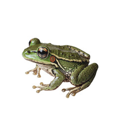 Fototapeta premium Green frog isolated on black background amphibian wildlife nature animal closeup