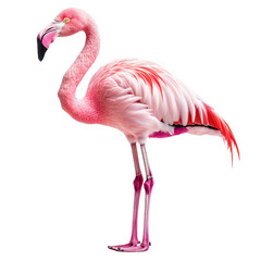 Pink Flamingo Bird Profile View Black Background Exotic Wildlife