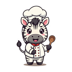 Cute Zebra Standing Cartoon Vector Icon Illustration. Animal Nature Icon Concept Isolated Premium illustration vector illustration