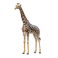 Fototapeta premium A Giraffe Stands Tall Against a Black Background Wildlife Animal Nature