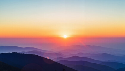 Sunrise illuminating rolling hills, beauty of spring equinox
