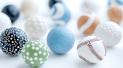 Fototapeta premium Decorative Dotted Balls Baseball Sphere Craft Texture