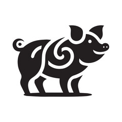 Fototapeta premium Cute cartoon pig illustration, perfect for children's books or farm-themed designs.