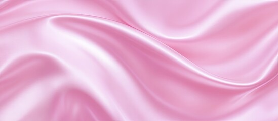 Obraz premium Smooth pink satin texture with soft waves and elegant sheen, ideal for adding luxury to design projects in a delicate pastel palette.