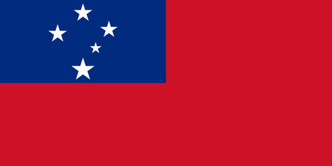 High detailed flag of Samoa. National Samoa flag. Oceania. 3D illustration.