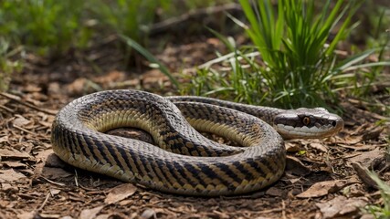 Obraz premium Conservation Success: Ornate Coralsnake in a Protected Area, Preserving Nature's Balance