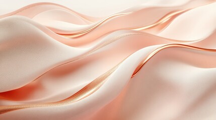 Obraz premium Rose Gold Waves Abstract Fabric Design