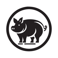 Obraz premium Cute cartoon pig illustration, perfect for children's books or farm-themed designs.