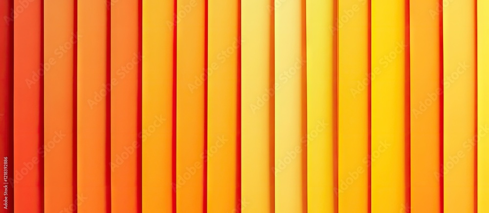 Poster vertical stripes in warm hues of red, orange, and yellow with a gradient effect creating a vibrant a