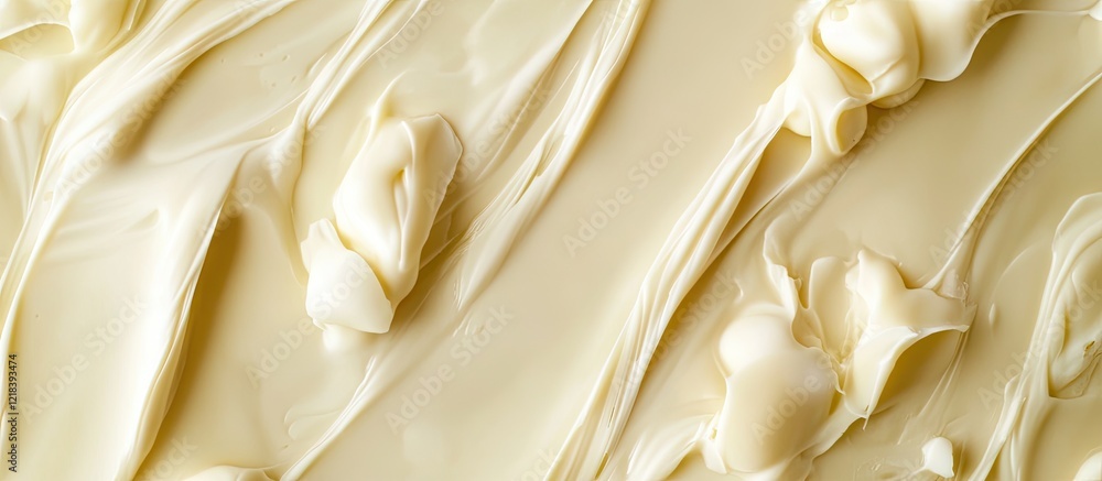 Poster melted white chocolate backdrop in soft cream tones with rich texture and smooth swirls ideal for cr