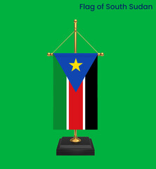 High detailed flag of South Sudan. National South Sudan flag. Africa. 3D illustration.