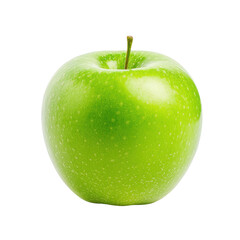 Fresh Green Apple Isolated on White Background Front View