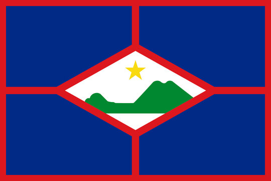 High detailed flag of St. Eustatius. National St. Eustatius flag. South America. 3D illustration.