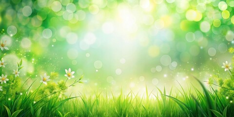 Obraz premium Abstract spring background with vibrant green shades and soft textures, spring