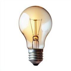 Light bulb isolated on white, classic design, minimal background, illumination concept.