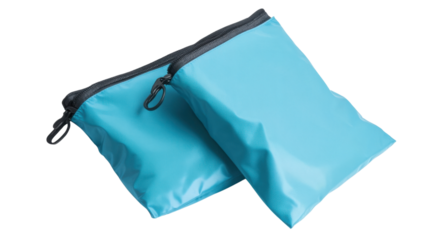 Two toiletry bags on transparent background