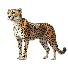 Majestic Cheetah Standing Tall in Profile View African Wildlife Animal Portrait
