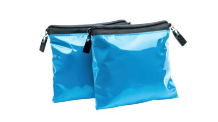 Two toiletry bags on transparent background