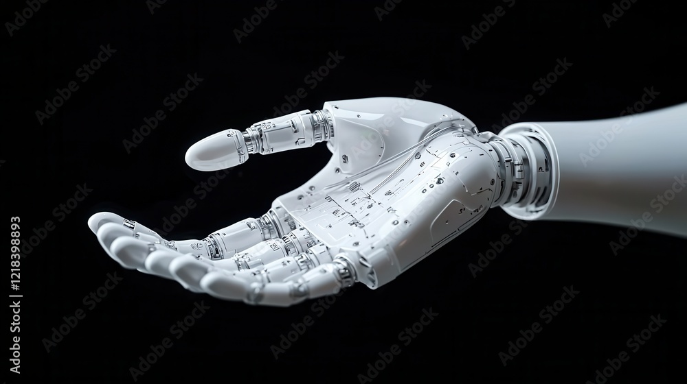 Poster innovative robotic hand joint laboratory closeup images -tech environment detailed view precision en