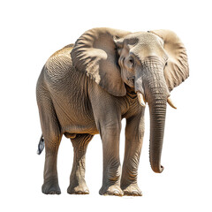 Obraz premium Majestic African Elephant Isolated on Black Background Powerful Mammal Wildlife Animal Portrait