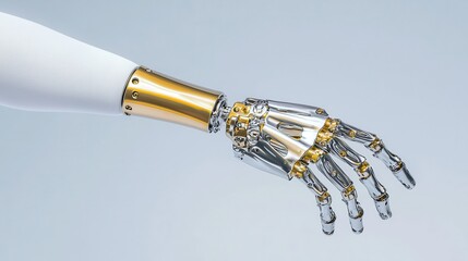 Closeup of an engineered prosthetic limb joint studio background product precision design technological innovation