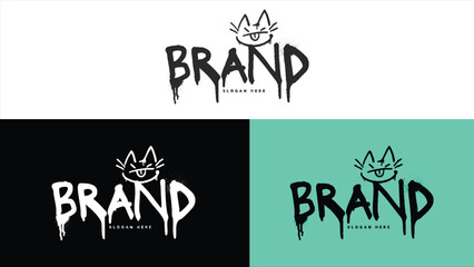 Modern graffiti ginger company logo designs concept vector