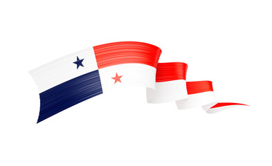 3d Flag Of Panama 3d Shiny Waving Twisted Ribbon Flag On Grey Background 3d Illustration