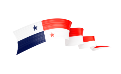 3d Flag Of Panama 3d Shiny Waving Twisted Ribbon Flag On Grey Background 3d Illustration