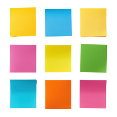 Fototapeta premium Colorful Sticky Notes Overlapping on a Black Background