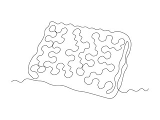Abstract honeycomb with honey, continuous single one line art hand drawing sketch logo