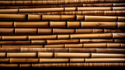 a bunch of bamboo sticks stacked together
