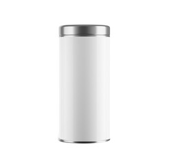 3D White Cylindrical Coffee Jar Tin Can With Silver Lid 3D Illustration