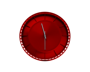 Modern Sleek Vibrant Red Wall Clock Eleven Thirty 11:30 For Modern Interiors 3D Illustration