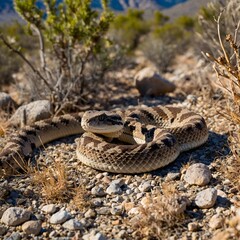 Naklejka premium Protected Habitat: Catalina Rattlesnake Thriving in Conservation Area