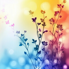 Softly illuminated floral patterns create an enchanting atmosphere in a colorful background