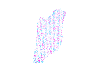 Illuminated Belize Digital Data Map Pink And Blue Neon Glowing Particles 3D Illustration