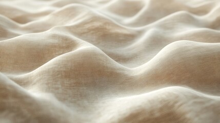 Beige Fabric Draped in Soft Waves Showing Texture