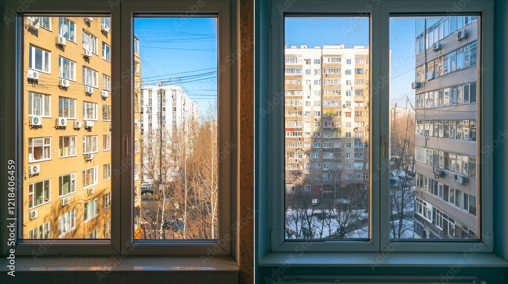 Aufkleber spacious rooms feature expansive windows that let in natural light, offering a clear view of the bus