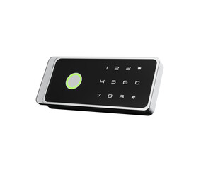 Digital Safe Lock With Touchscreen Numeric Keypad, Green Indicator For Secure Access 3d Illustration