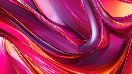 Obraz premium Abstract Pink and Orange Swirls: A Digital Art Piece
