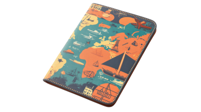 Passport wallet on transparent background 