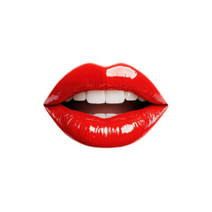 Glossy Red Lips Collage Photomontage in Creative Style
