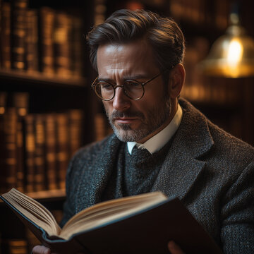 Un abogado revisando libros de leyes