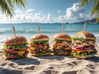 Delicious Sandwiches on the Beach – Perfect for Restaurant Promotions