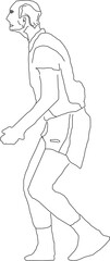 Vector sketch illustration silhouette design of professional athlete sportsman volleyball player competing