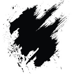 Black Grunge Brush Stroke Vector