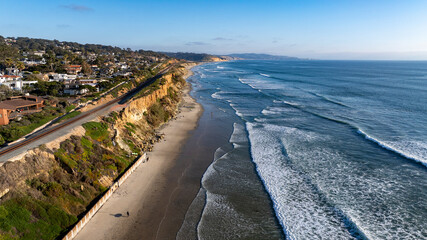 Aerial view of San Diego California coastline at Del Mar