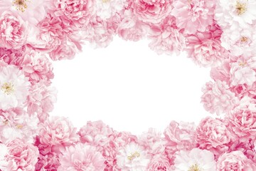 Obraz premium Delicate Pink Peony and Cherry Blossom Frame for Spring Design