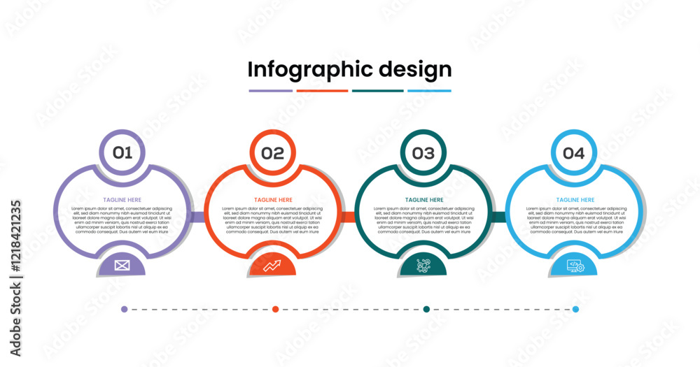 Poster design template for vector infographic labels with icons and 4 options or steps. suitable for proces